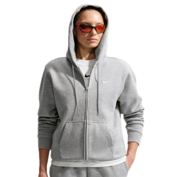 Женская теннисная толстовка Nike Studio Fleece Medium Weight Full Zip - dark grey heather/sail