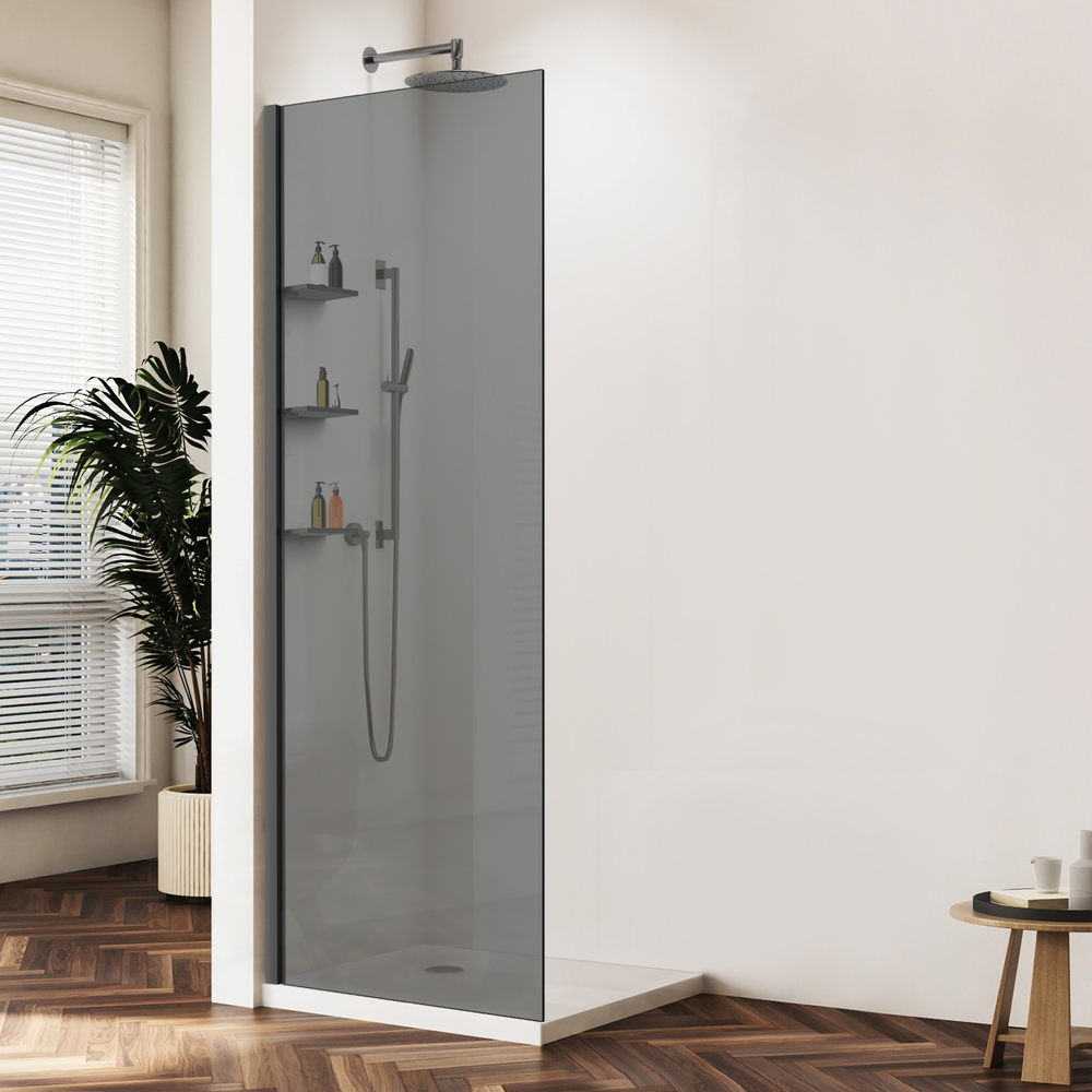 Душевая перегородка Vincea Волк-Ин (Walk-In) VSW-1HWS900CGGM, 900*2000, вороненая сталь, стекло тонированное