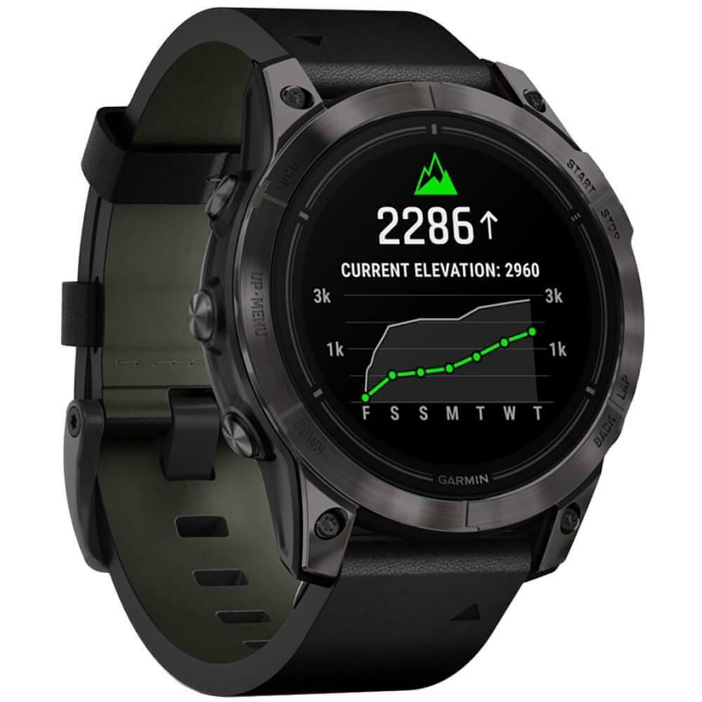 Умные часы Garmin Epix Pro (Gen 2) 47 мм Sapphire Edition титан DLC Carbon Grey с черным ремешком