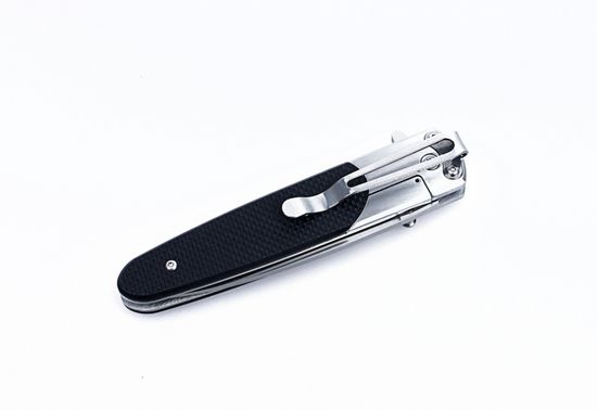 Складной нож Ganzo G743-1 черный, G743-1-BK c клинком из стали 440C, рукоять G10