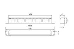 ЦМО Горизонтальный кабельный органайзер 19" 1U с крышкой