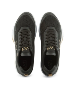 Женские теннисные кроссовки EA7 Unisex Woven Sneaker - black/gold/white