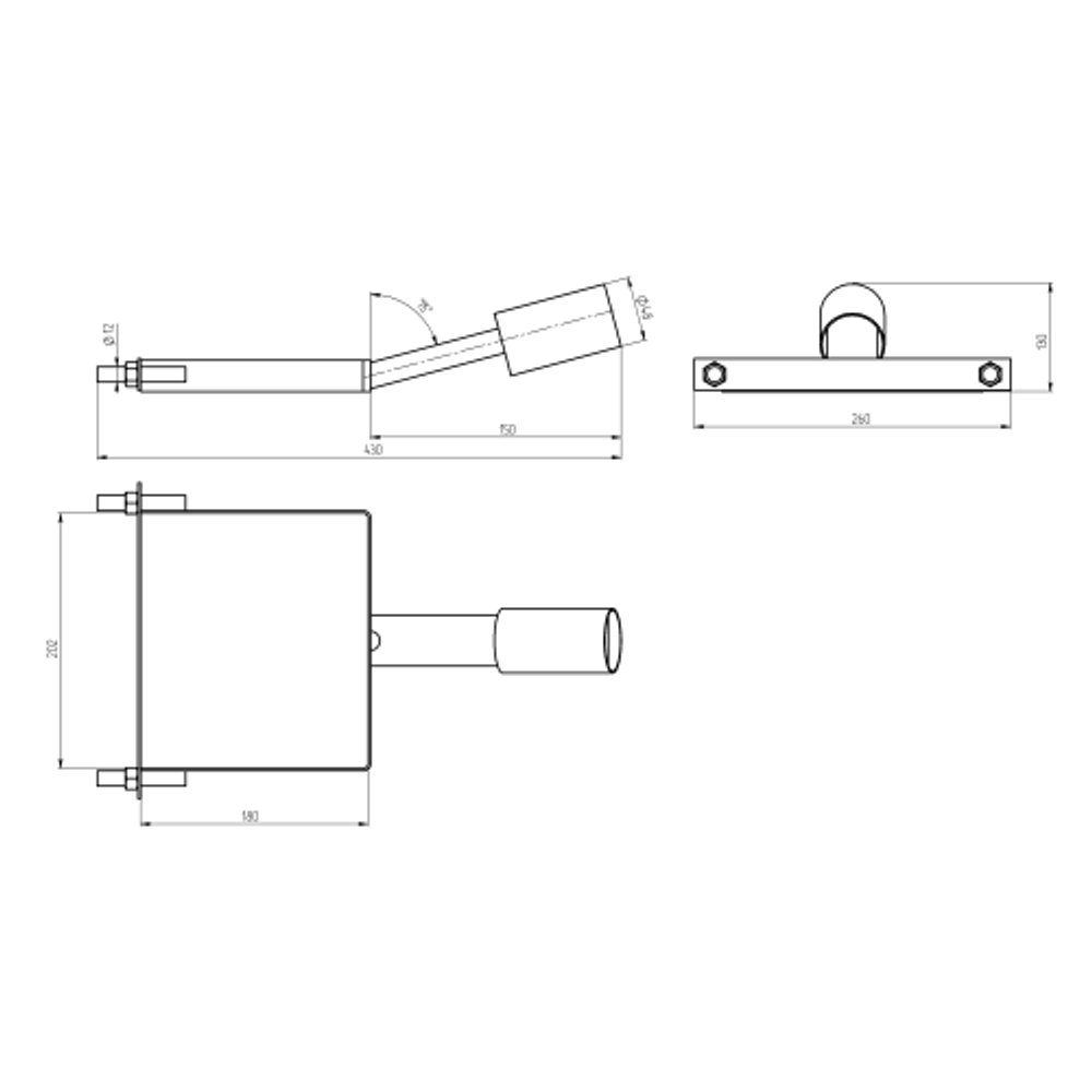 Кронштейн для уличного светильника ЭРА SPP-AC6-0-150-048 на столб 150mm 48mm | Кронштейны к консольным светильникам
