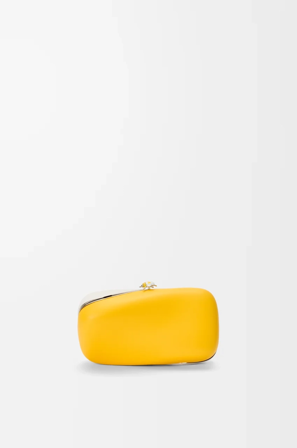 Loewe Клатч Minaudiere из двухцветной кожи ягненка наппа, экрю/желтый