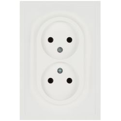 Розетка ЭРА Galaxy 15-2107-08 без заземления двойная 2X2P 16А-250В IP20 белый матовый | Эра Galaxy