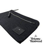 VIVIENNE WESTWOOD СУМКА КЛАТЧ ЧЕРНЫЙ С ТИСНЕНИЕМ ЛОГОТИПА БРЕНДА