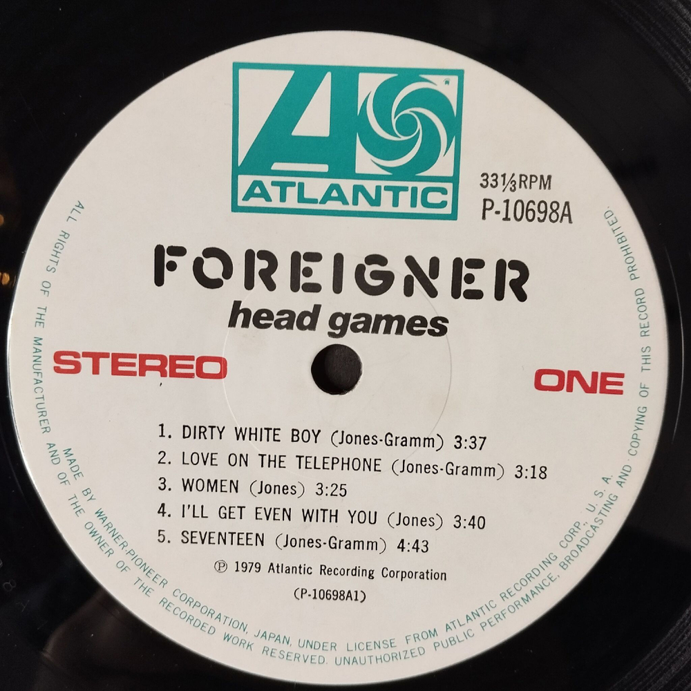 Винтажная виниловая пластинка LP Foreigner Head Games (Japan 1979) (Obi Copy)