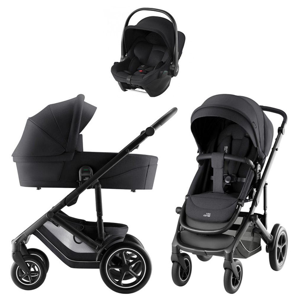 Детская коляска 3 в 1 Britax Roemer Smile 5Z Style и автокресло Baby-Safe Core Space Black Carbon Black