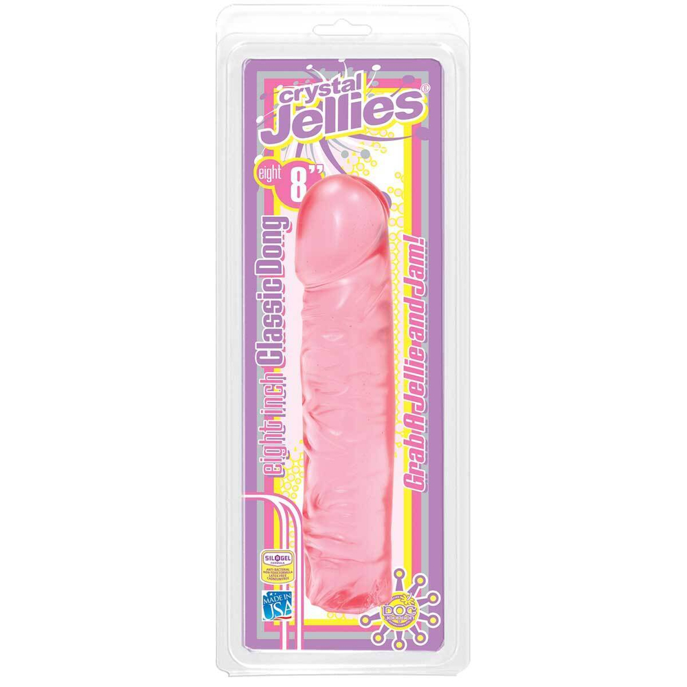 Розовый прозрачный гелевый фаллоимитатор Сristal Jellies - 20 см. (Цвет: розовый)