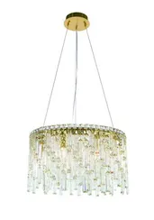 Люстра подвесная NewRgy 6073P/8A PLATING BRASS+CLEAR, 8×40 Вт, прозрачная и латунная