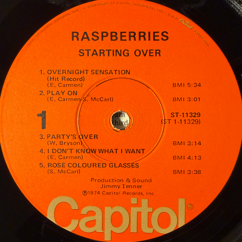 Raspberries ‎– Starting Over (США 1974г.) Т