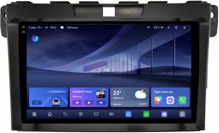 Магнитола для Mazda CX-7 2006-2012 - Kuberg QLed+2K, Android 14, TS105, Быстрейшая, CarPlay, SIM-слот