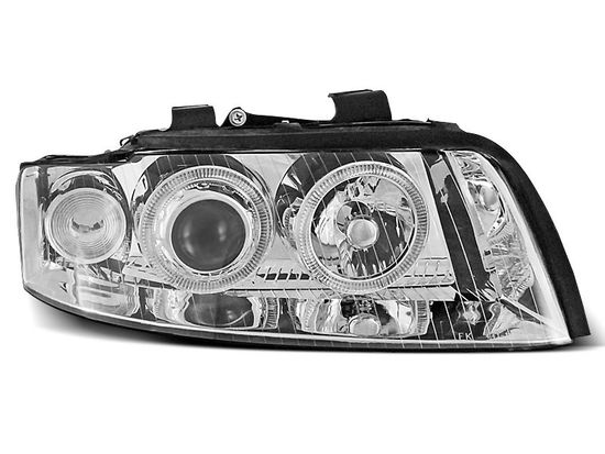 Передние фары angel eyes chrome для Audi A4 B6