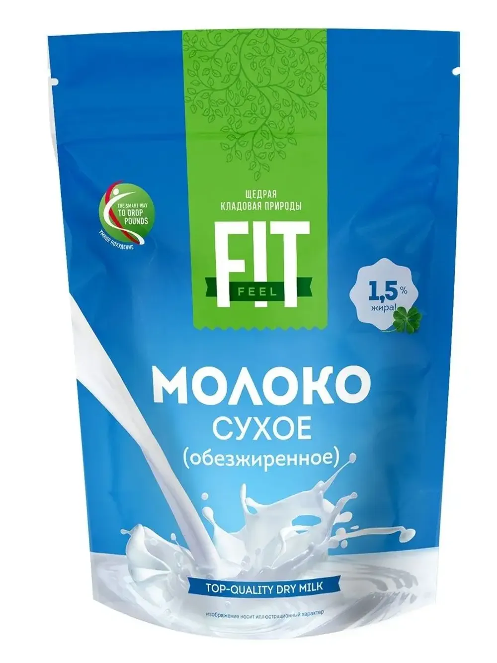 Молоко сухое обезжиренное 1 5% FitFeel 300гр дой пак