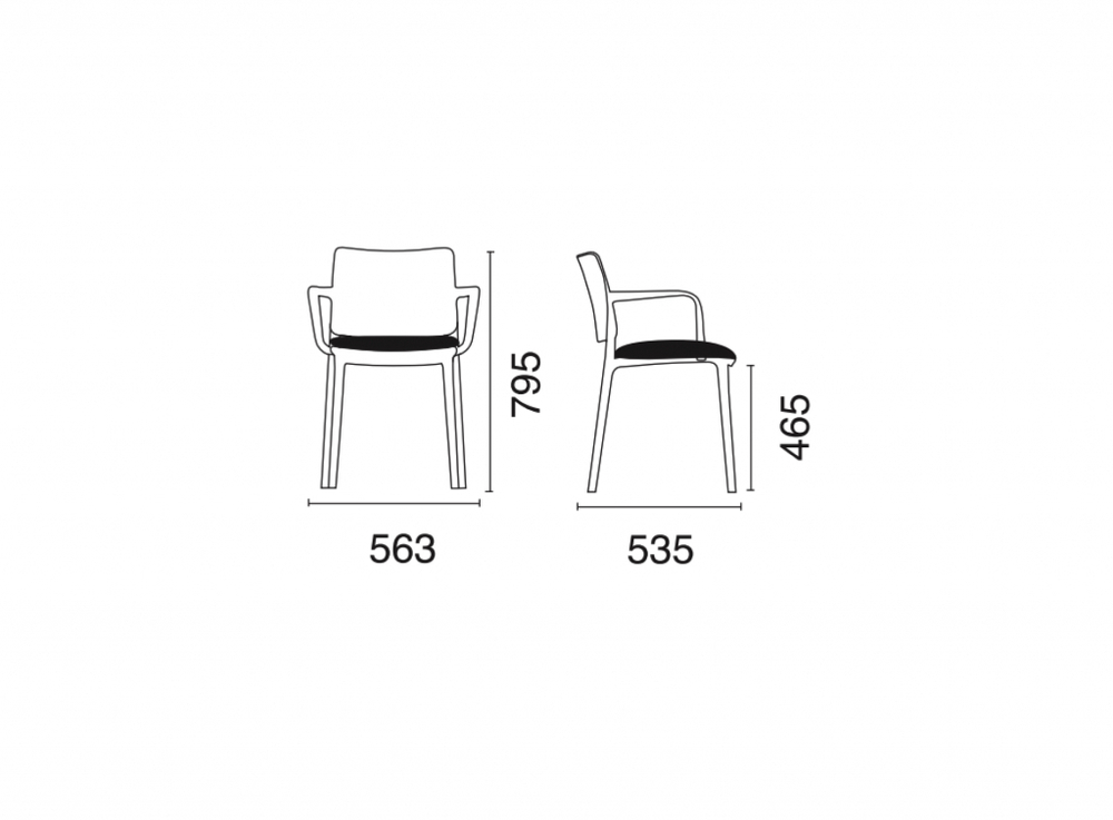 Кресло пластиковое с обивкой Papatya Joy-K Soft Seat