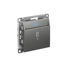 Выключатель карточный с подсветкой, без задержки отключения Systeme Electric AtlasDesign Сталь ATN000914