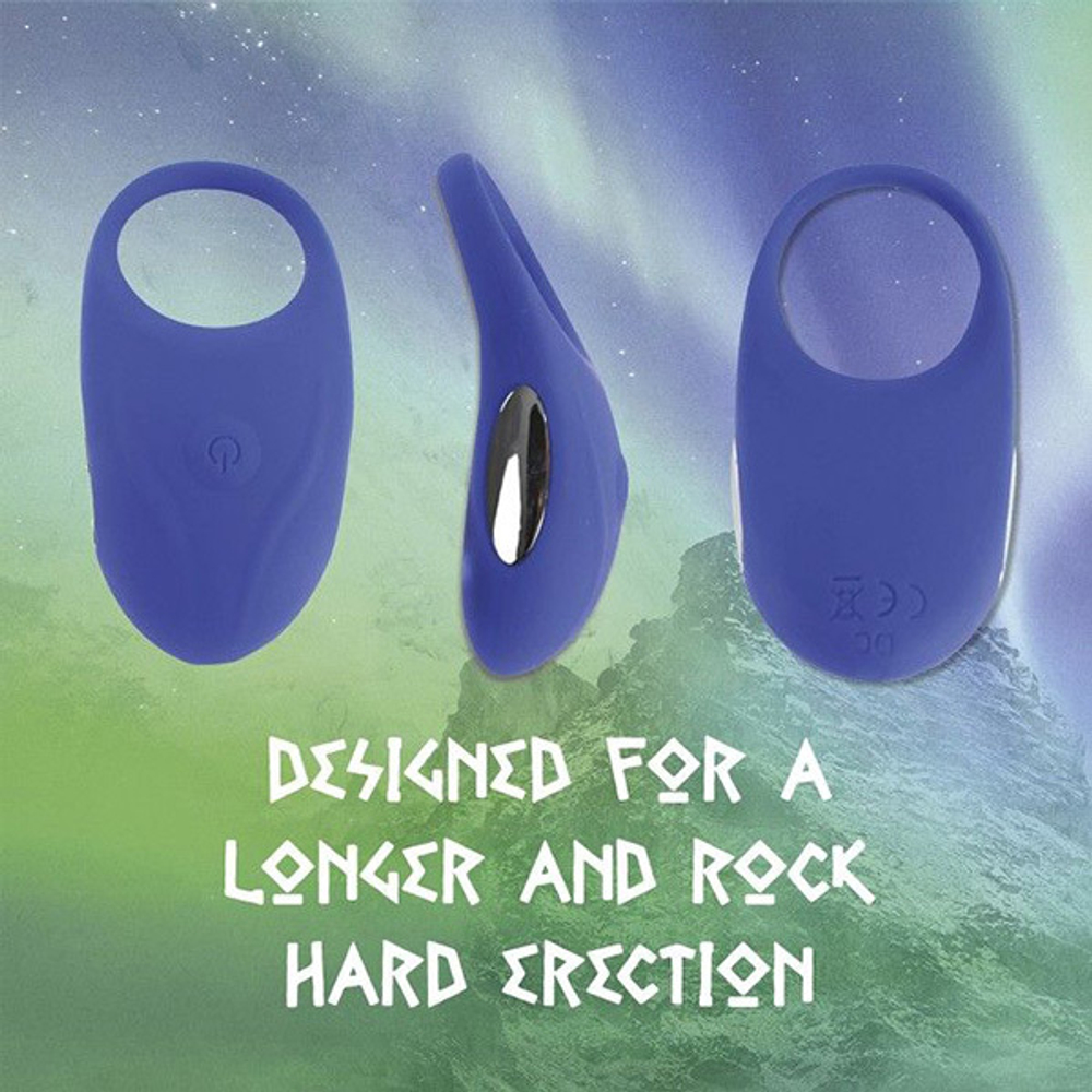 Синее эрекционное виброкольцо 4,5см Feelz Toys Thor Cockring Blue