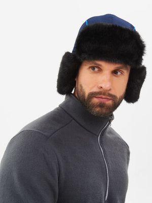 Шапка ушанка зимняя Yakutia цвет Тёмно-синий ткань Galaxy Breathable иск. мех Норка