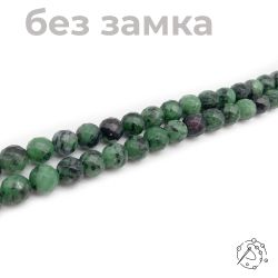 Нить бусин с огранкой цоизит 10 мм