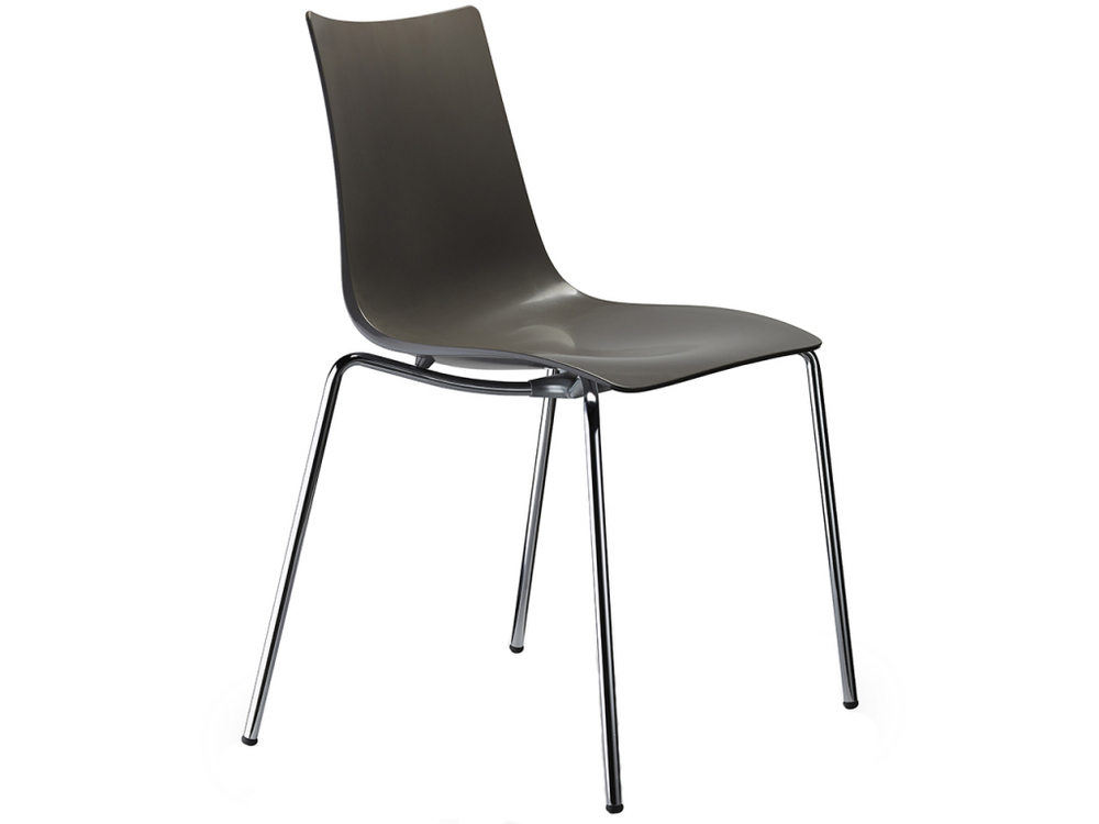Стул пластиковый Scab Design Zebra Technopolymer 4 legs, хром, антрацит