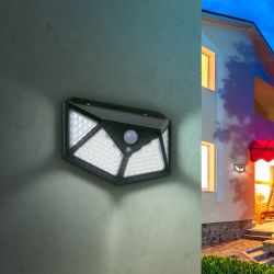 Светильник уличный ЭРА ERAFS100-04 на солнечной батарее настенный с датчиком движения 500 lm | Садовые фасадные светильники