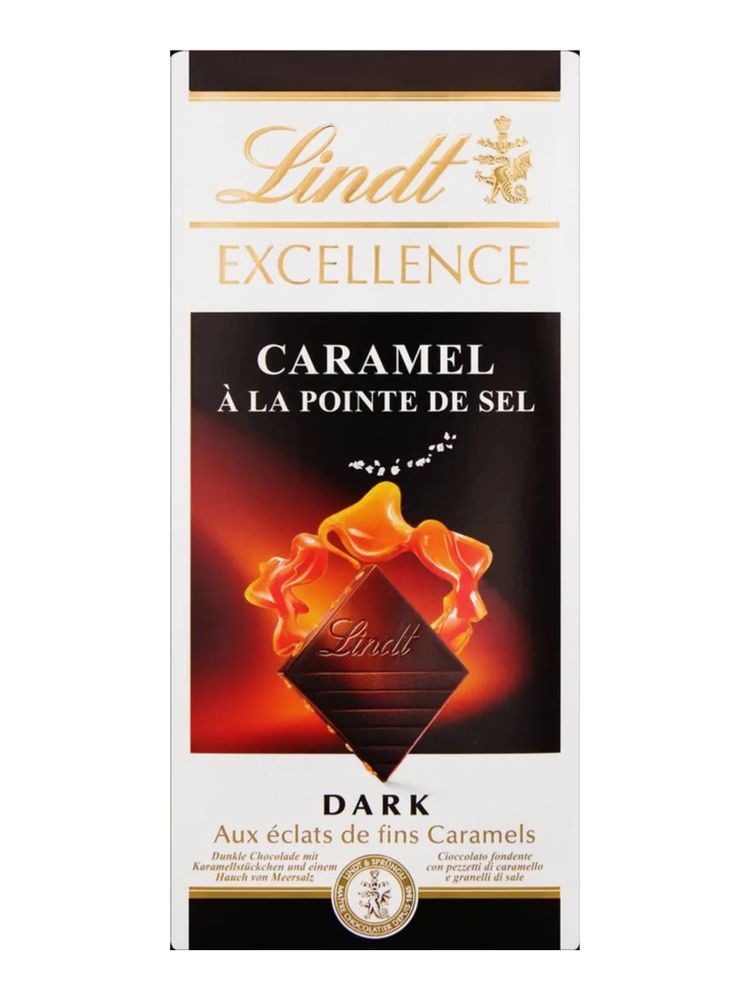 Тёмный шоколад Lindt с соленой карамелью 100 г x 4 шт