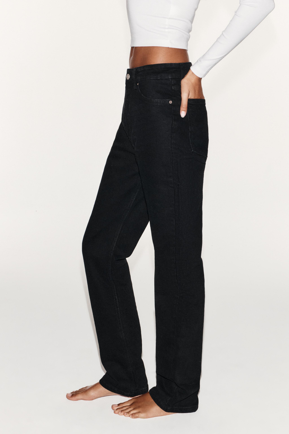 ДЖИНСЫ SLIM С ВЫСОКОЙ ПОСАДКОЙ TRF CONFORT — ZARA