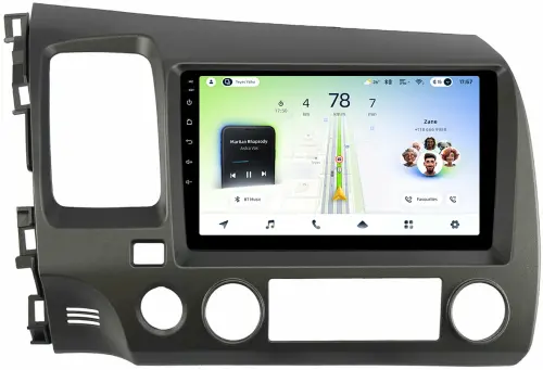 Магнитола для Honda Civic 8 4d 2005-2012 (левый руль) - Teyes CC4L-DTS монитор 9" IPS, Android 14, Быстрая, Snapdragon 662, CarPlay, 4G SIM-слот