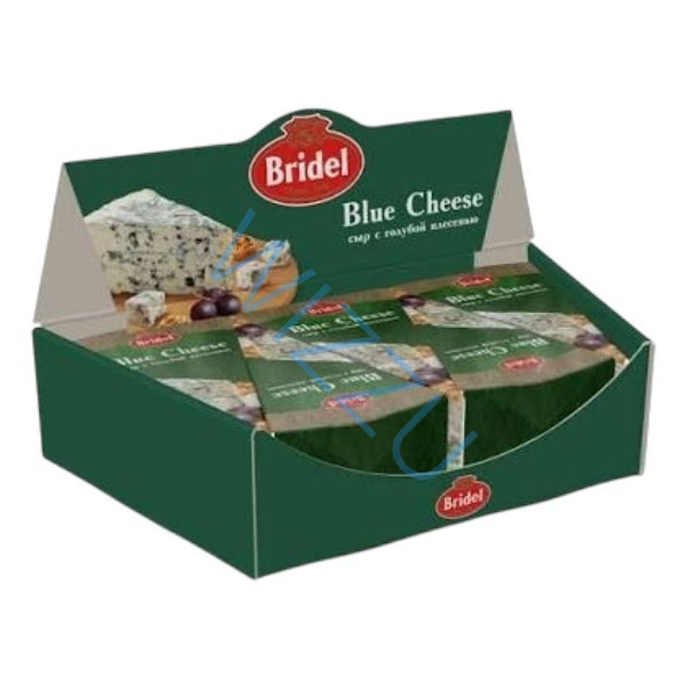 Сыр мягкий Bridel Blue Cheese с голубой плесенью 54% 10х100г Film