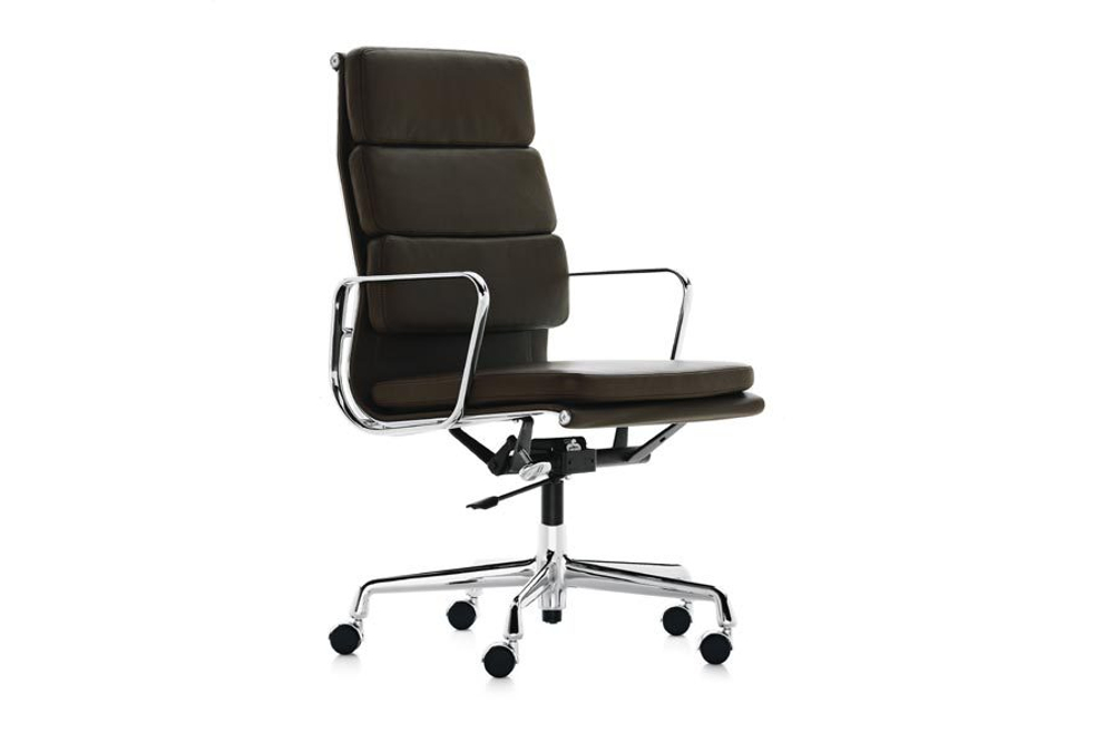 кресло eames soft pad ( кожа) (by Steel Arts)