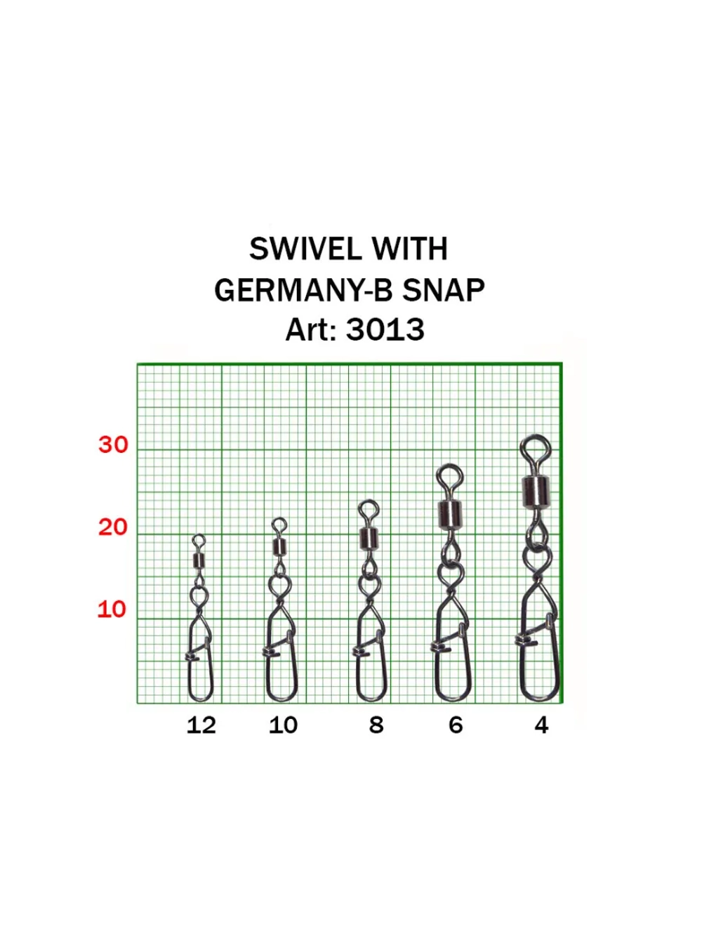 Вертлюжок рыболовный с застежкой SWIVEL WITH Germany-B SNAP