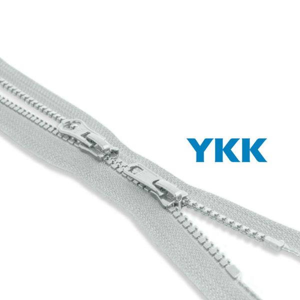 Молния трактор YKK Т5 (5 мм) 2 зам., разъем., 75 см, цв. 119 св.серый, уп.10 шт