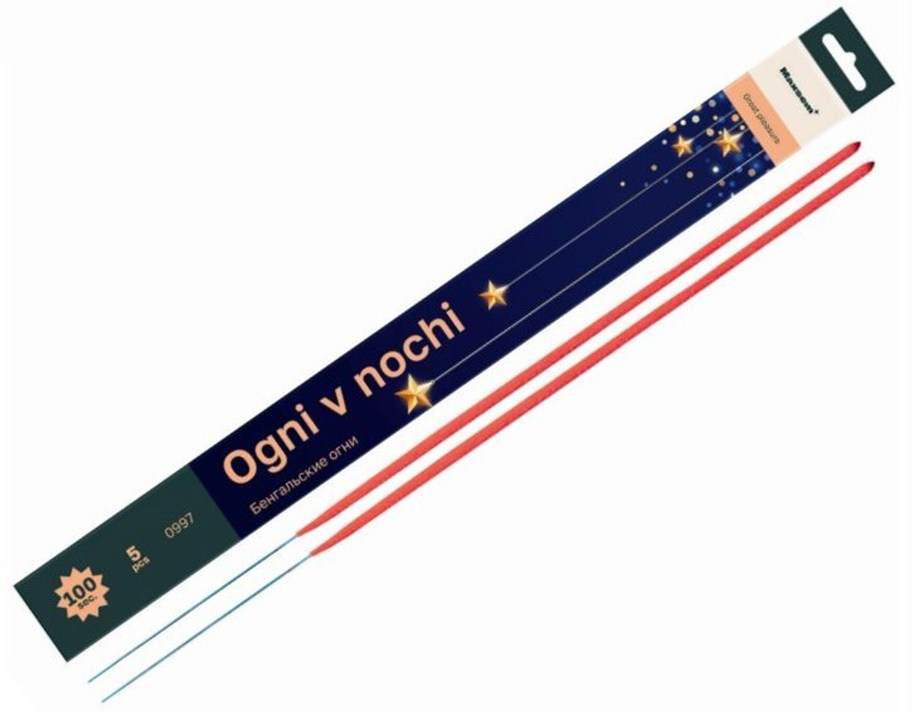 Бенгальские огни "Ogni v nochi" 0997 400 мм к-т 5 шт.