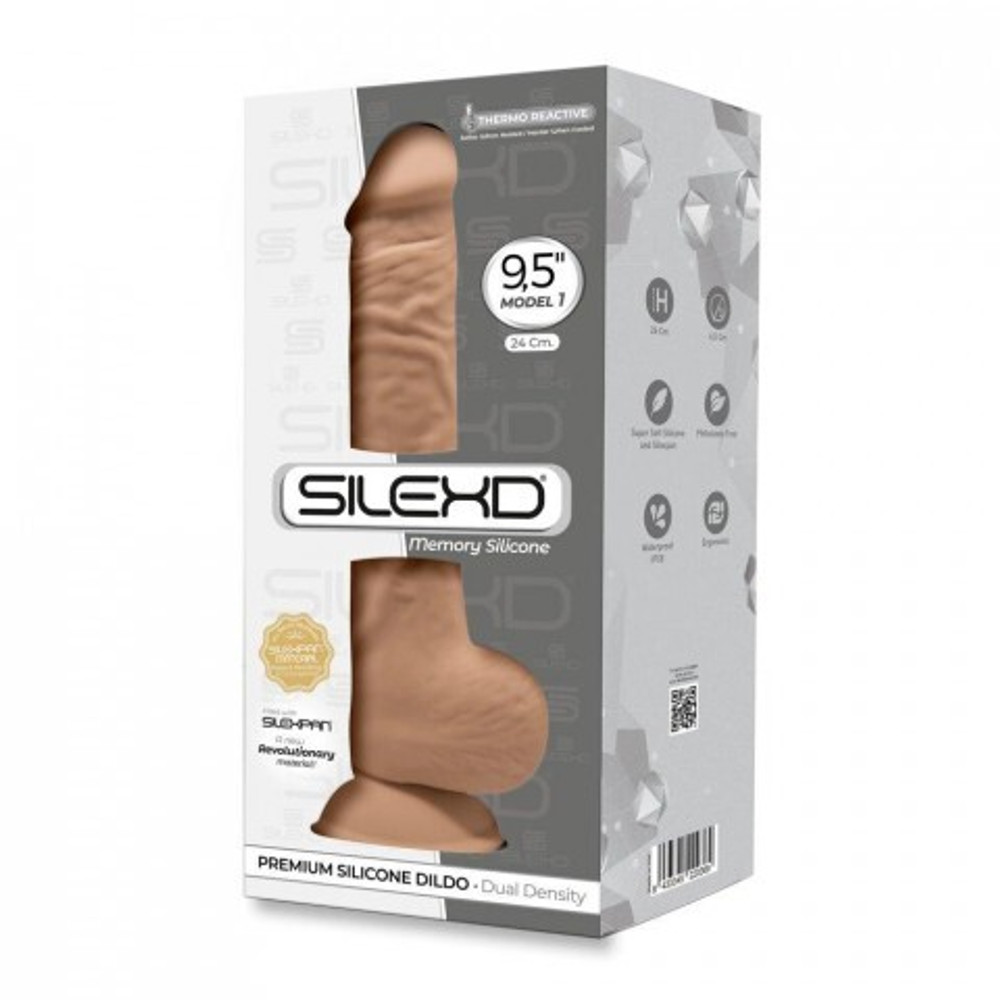 Фаллоимитатор с двойной плотностью SILEXD Model 1 темно-бежевый (24х4,5 см)