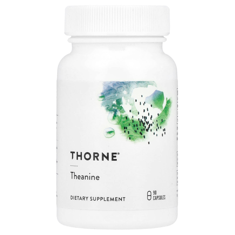 Thorne, Теанин, 90 капсул (200 мг в каждой капсуле)