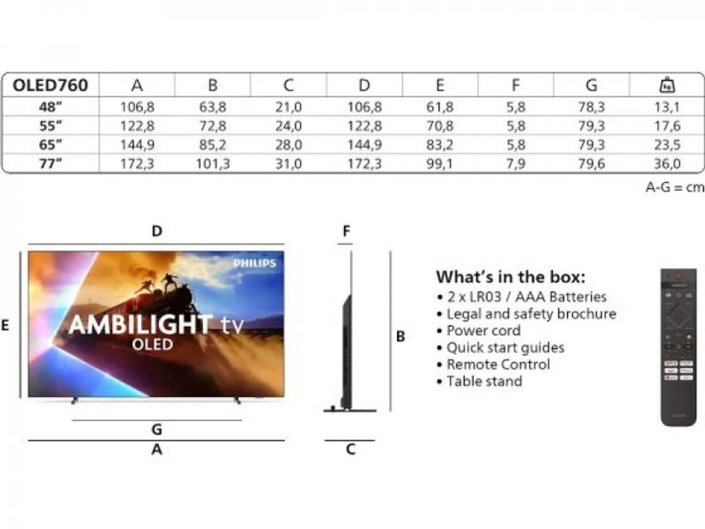OLED телевизор Philips 65OLED770 4K Ultra HD