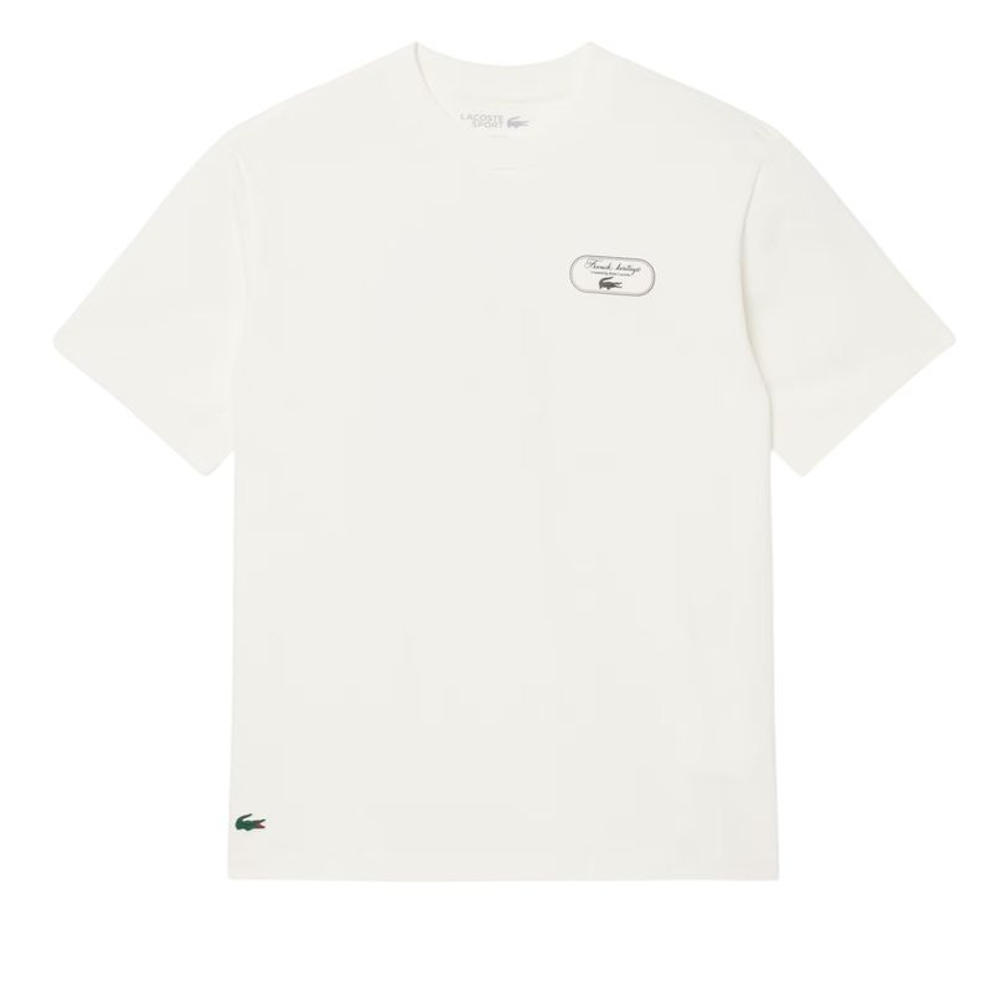 Теннисная футболка Lacoste Ultra Dry Tennis Heritage Graphic - white