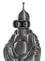 Будда Робот Бендер (Buddha Bender Futurama), статуэтка шуточная декоративная для интерьера, 3D печать, 11 см.