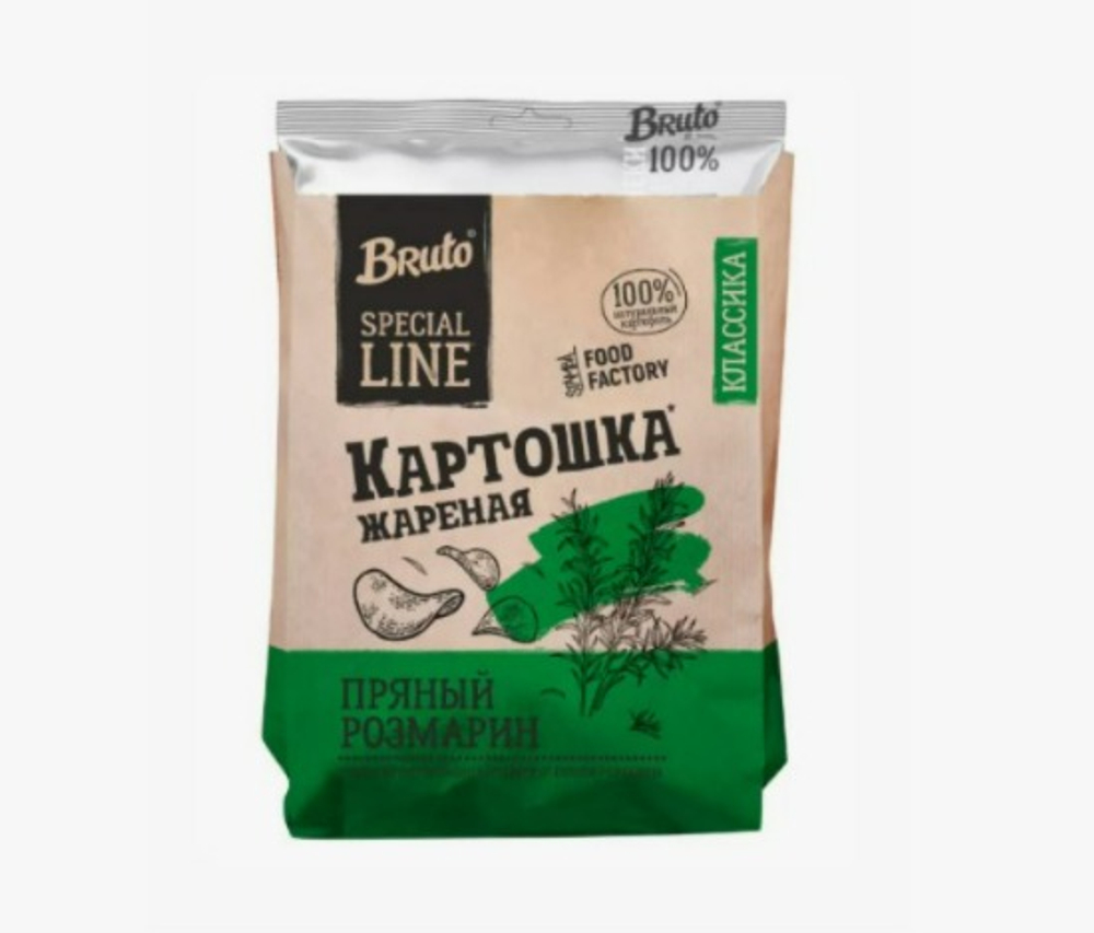 Чипсы BRUTO KRAFT пряный розмарин 120гр (17шт)