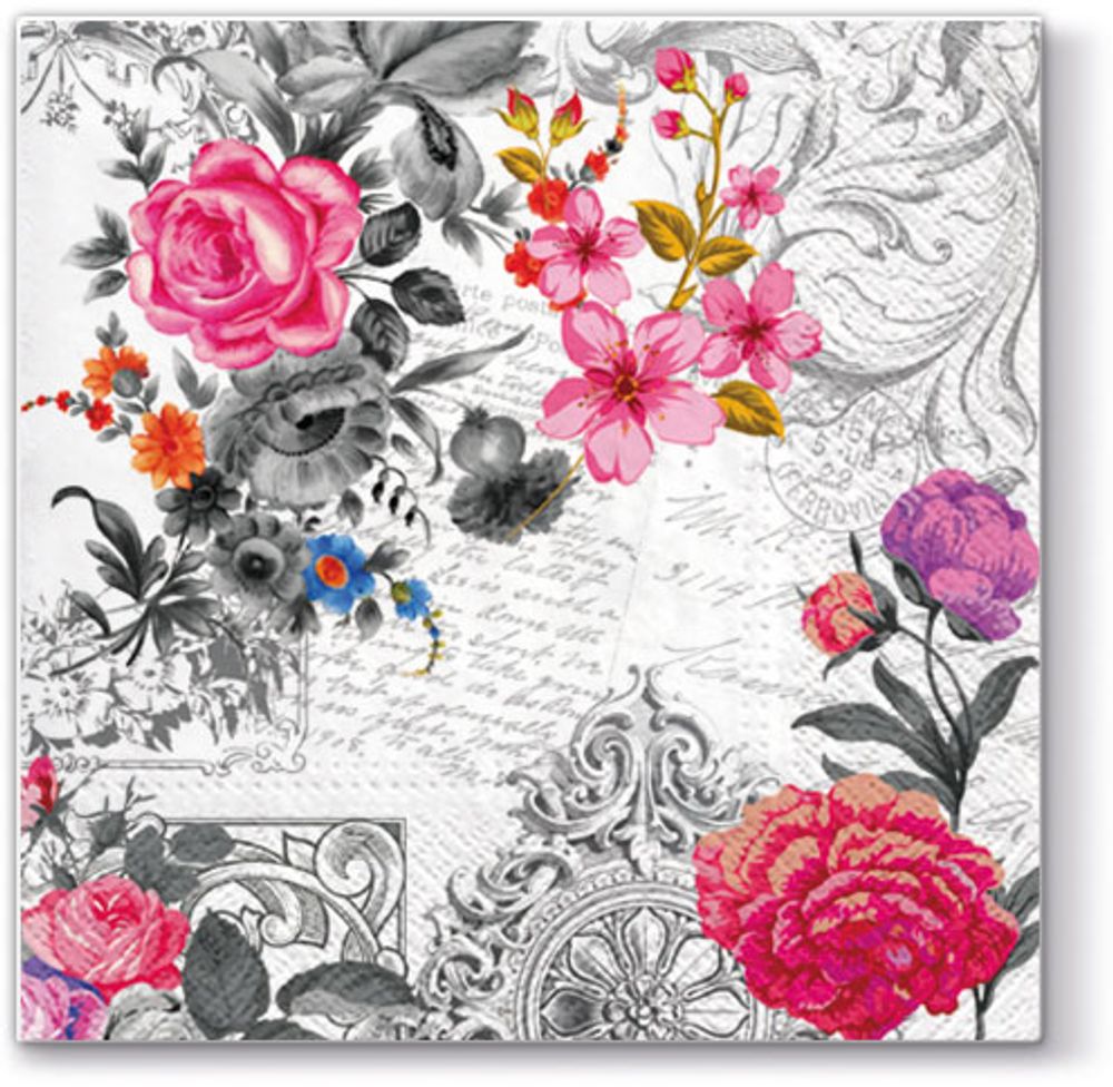 Салфетки 3-слойные для декупажа Sagen Vintage Design Lunch PAW Decor Collection Королевская роза Салфетки 3-слойные для декупажа Sagen Vintage Design Lunch PAW Decor Collection Королевская роза