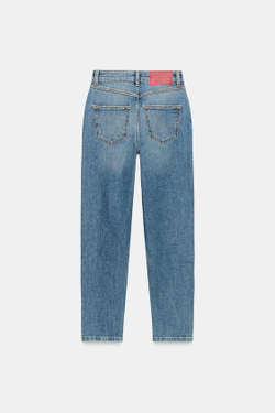 ZARA ДЖИНСЫ Z1975 MOM FIT С ВЫСОКОЙ ПОСАДКОЙ, ИНДИГО