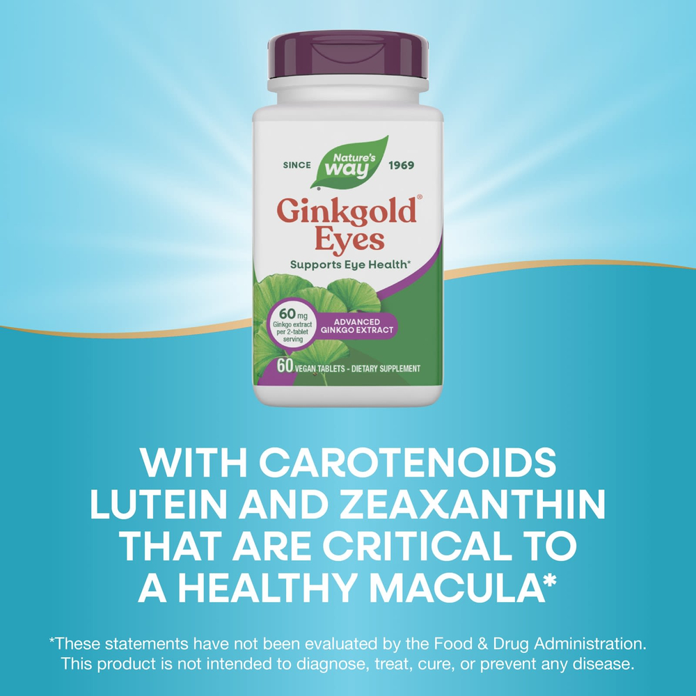 Nature's Way, Ginkgold® Eyes, 60 веганских таблеток
