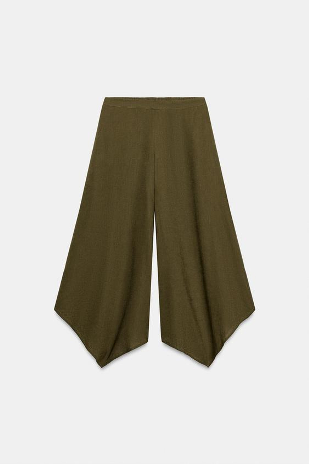 ZARA АСИММЕТРИЧНЫЕ БРЮКИ-КЮЛОТЫ, ХАКИ
