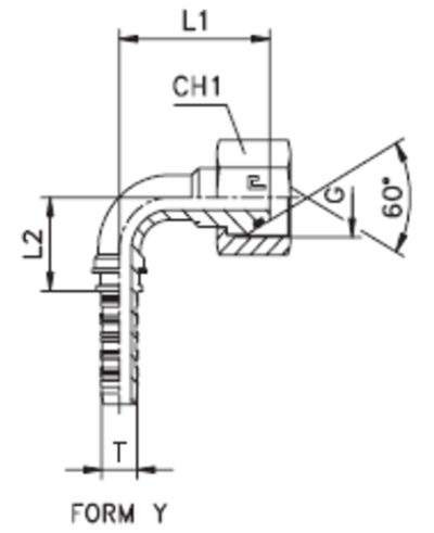 Фитинг DN 32 BSP (Г) 1.1/4 (90) (o-ring)