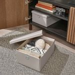 Коробка с крышкой IKEA NIMM (НИММ), Серо-бежевый, 25х35х15 см