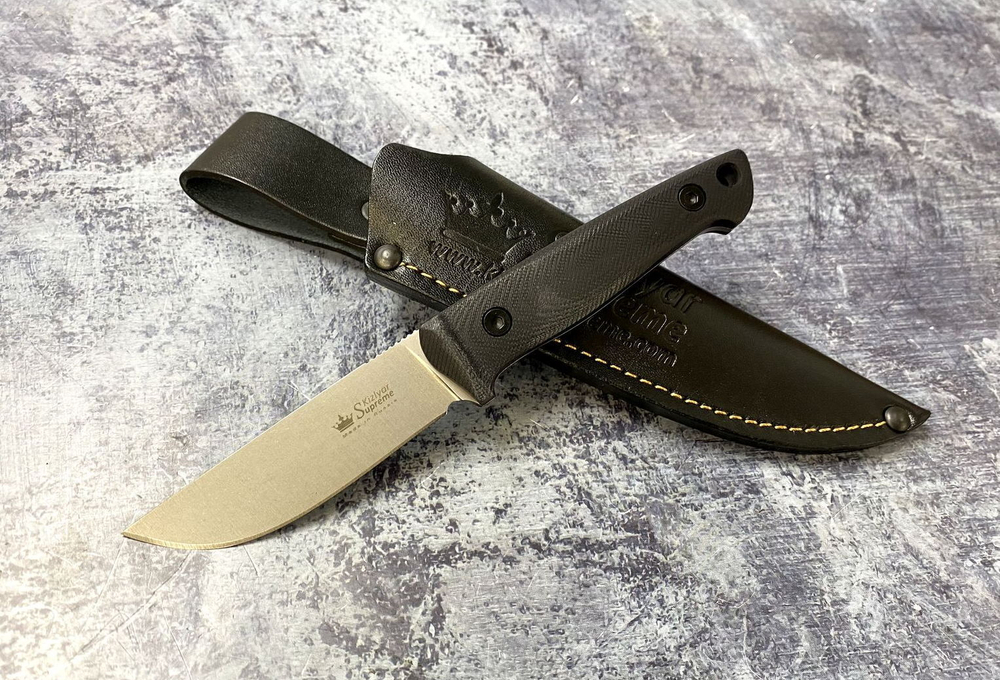 Туристический нож Nikki D2 STONEWASH G10 кожа, 4650065057882
