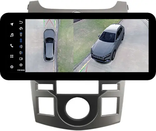 Магнитола для KIA Cerato 2 Koup 2008-2013 (купе) - Teyes LUX ONE 360 монитор 12.3" 2K QLED на Android 10, Быстрая, CarPlay, 4G SIM-слот, 4 камеры в комплекте