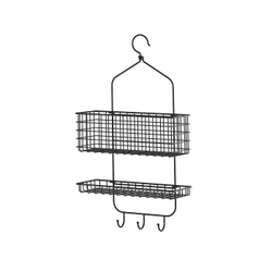 IKEA BLECKSJÖN  (ИКЕА БЛЕСКСЙÖН)  -  Вешалка для душа, 2 уровня, черная, 31x56 см