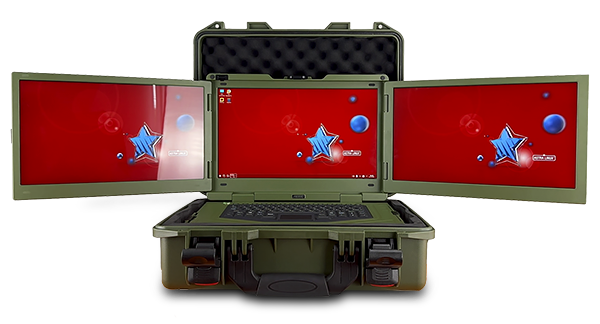 Ноутбук iROBO-7000-S565-3D с поддержкой трех независимых дисплеев.
