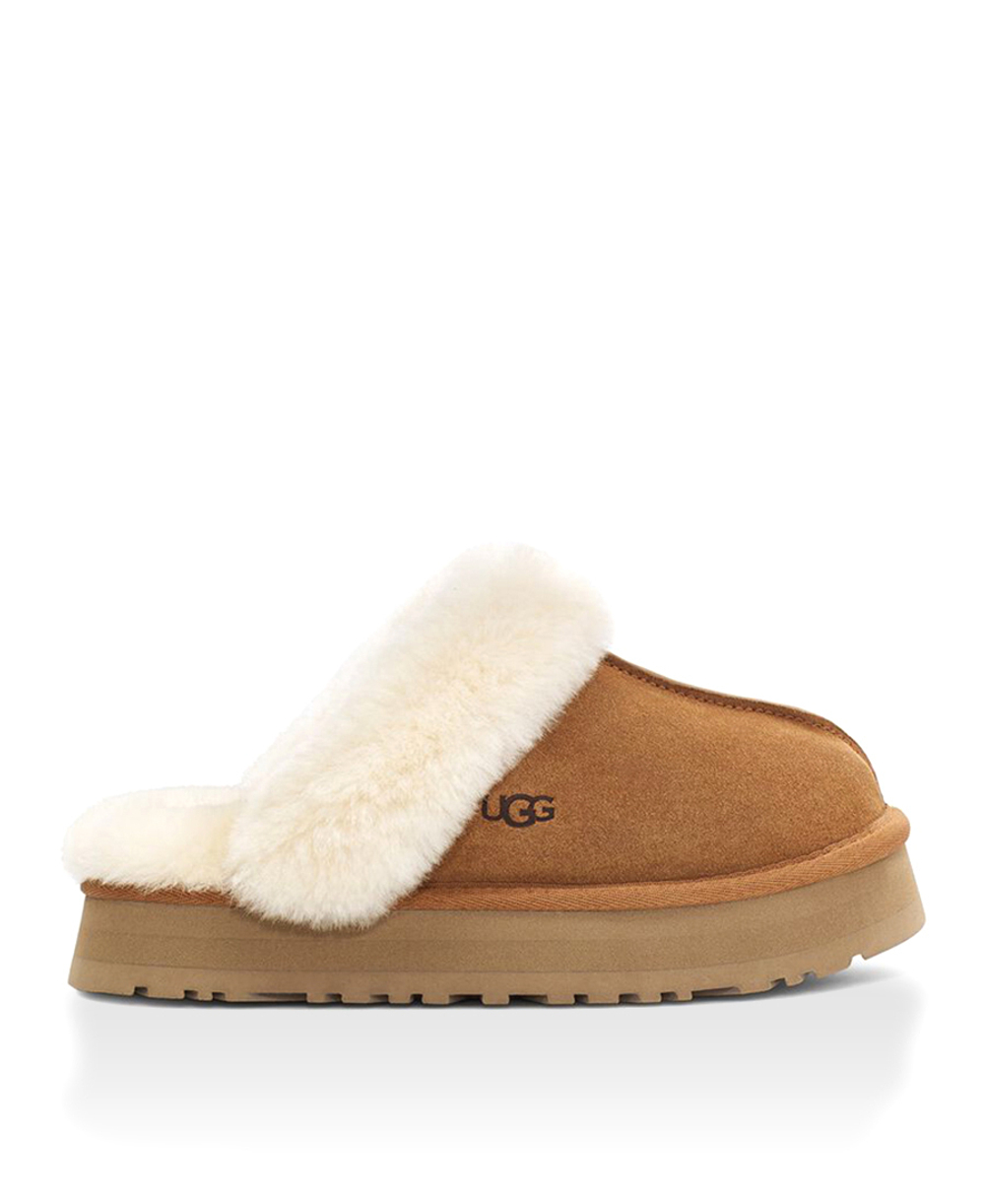 апочки на платформе UGG DISQUETTE каштанового цвета